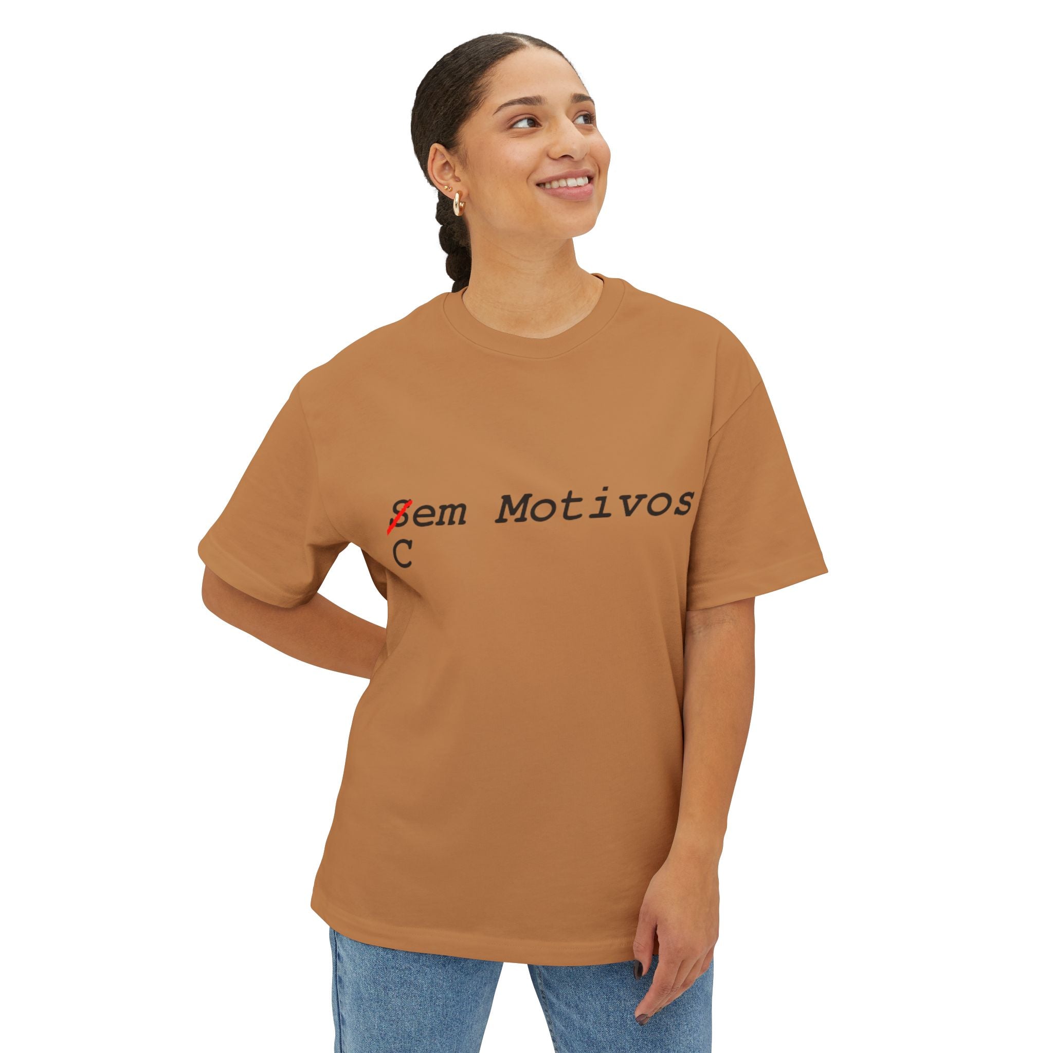 Sem Motivos Graphic Tee — Minimalist Portuguese Phrase T‑Shirt