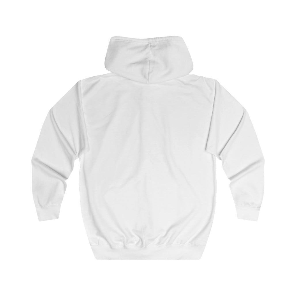 Minimalist 'YT' Zip Hoodie — White Full-Zip Hoodie with Subtle Chest Logo