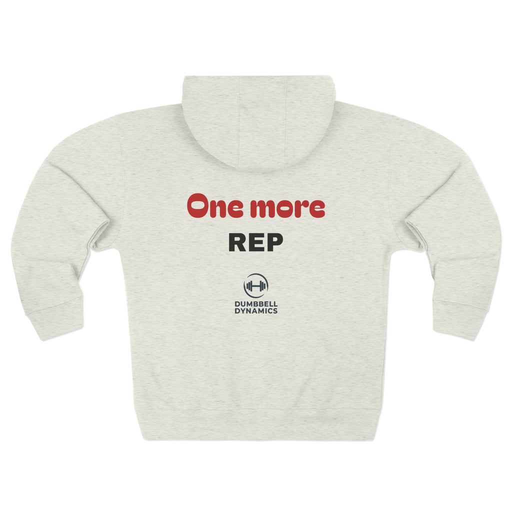 One More Rep Zip Hoodie — Motivational Gym Fitness Zip-Up
