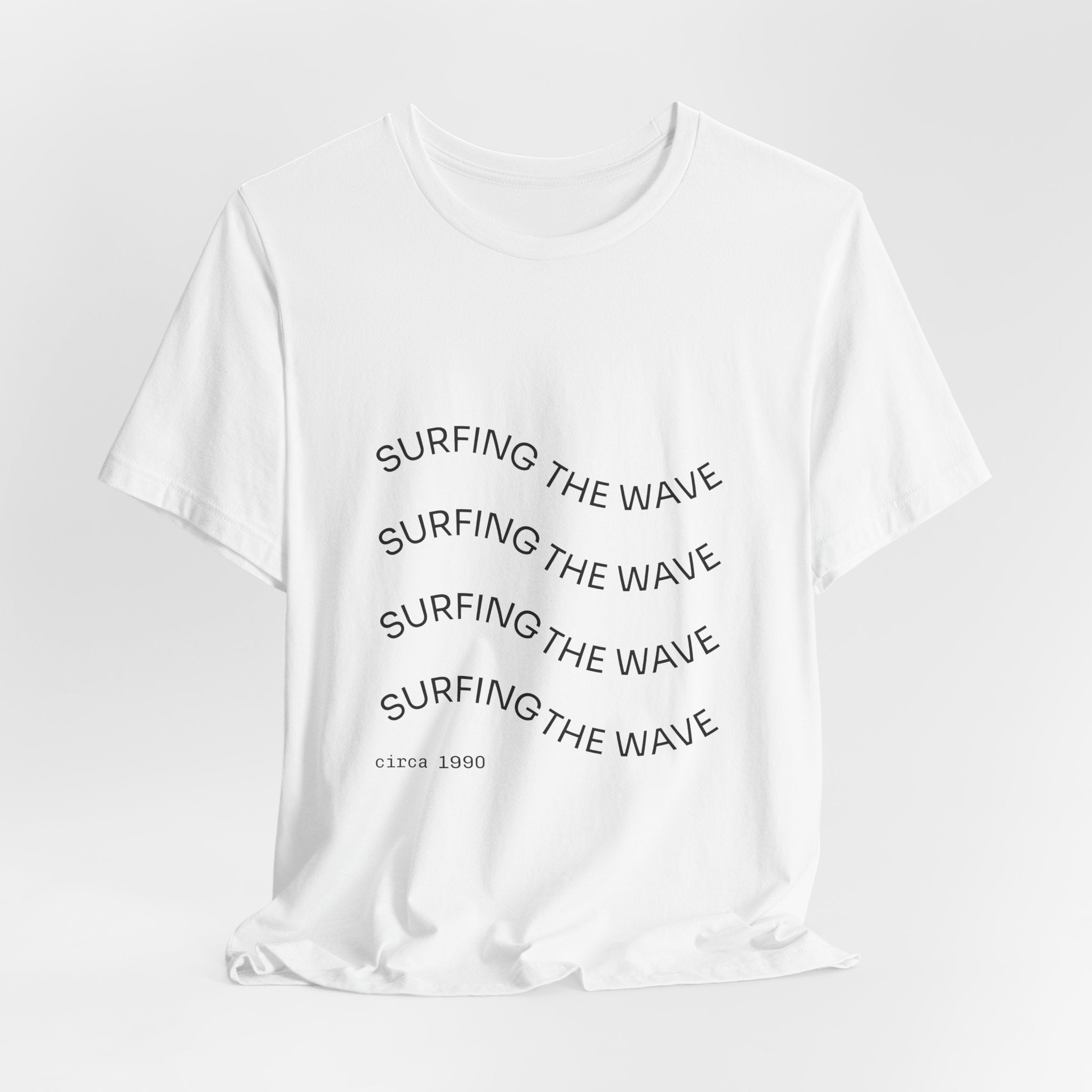 Surfing The Wave Tee — Minimal Coastal Graphic T-Shirt