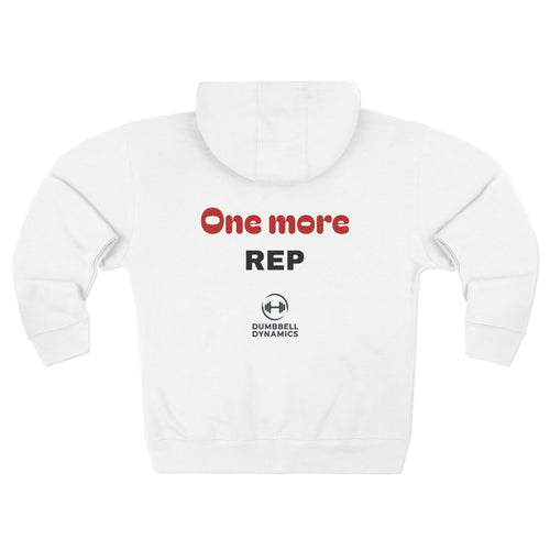 One More Rep Zip Hoodie — Motivational Gym Fitness Zip-Up